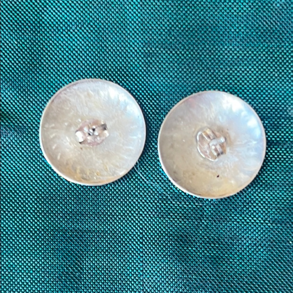 Silver Round Engraved Earrings - image 2